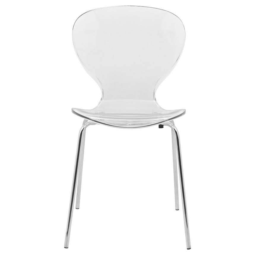 Modern Oyster Transparent Side Chair Set of 2