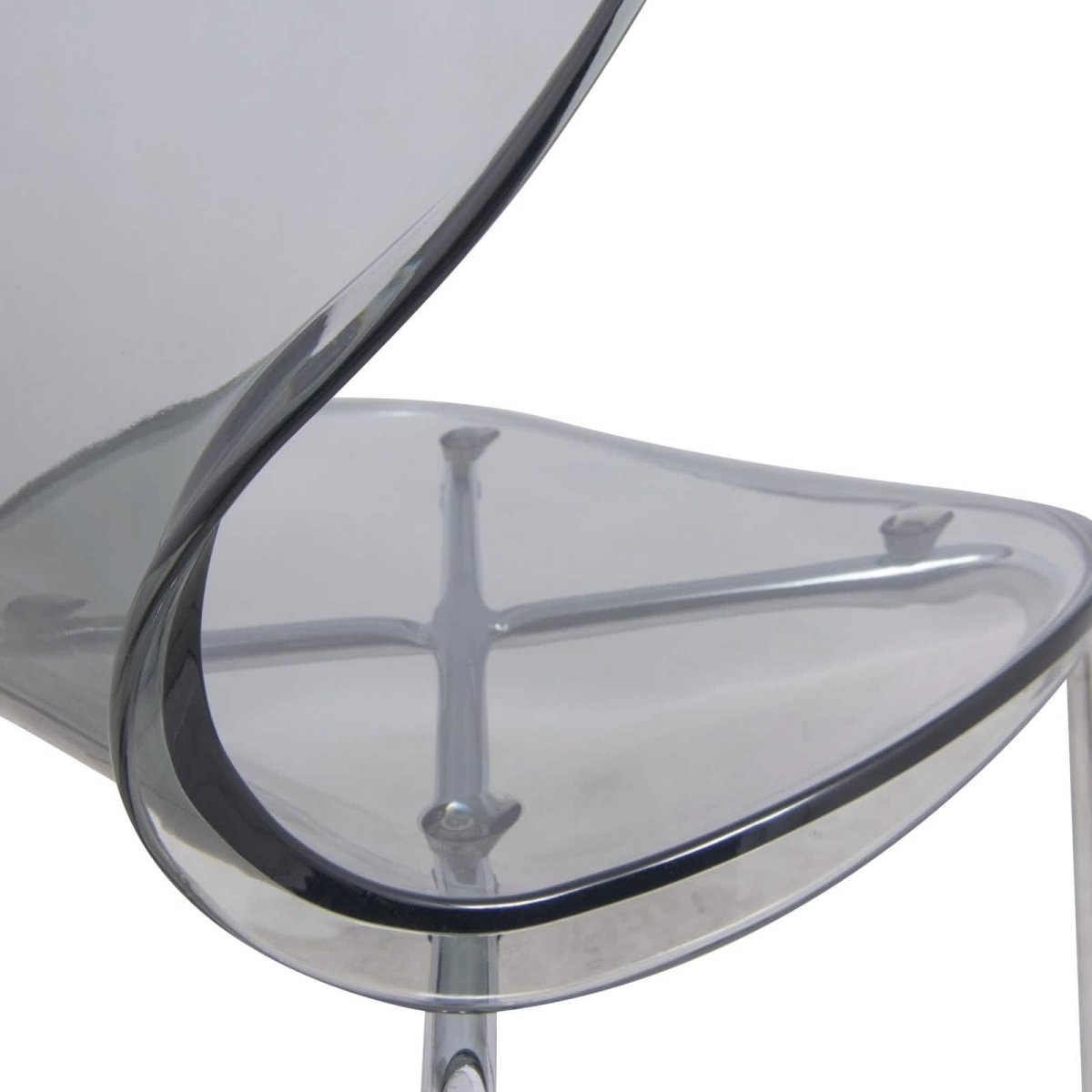 Modern Oyster Transparent Side Chair Set of 2