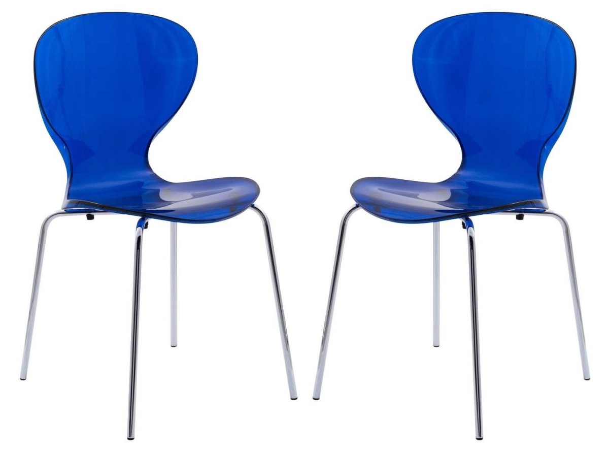 Modern Oyster Transparent Side Chair Set of 2