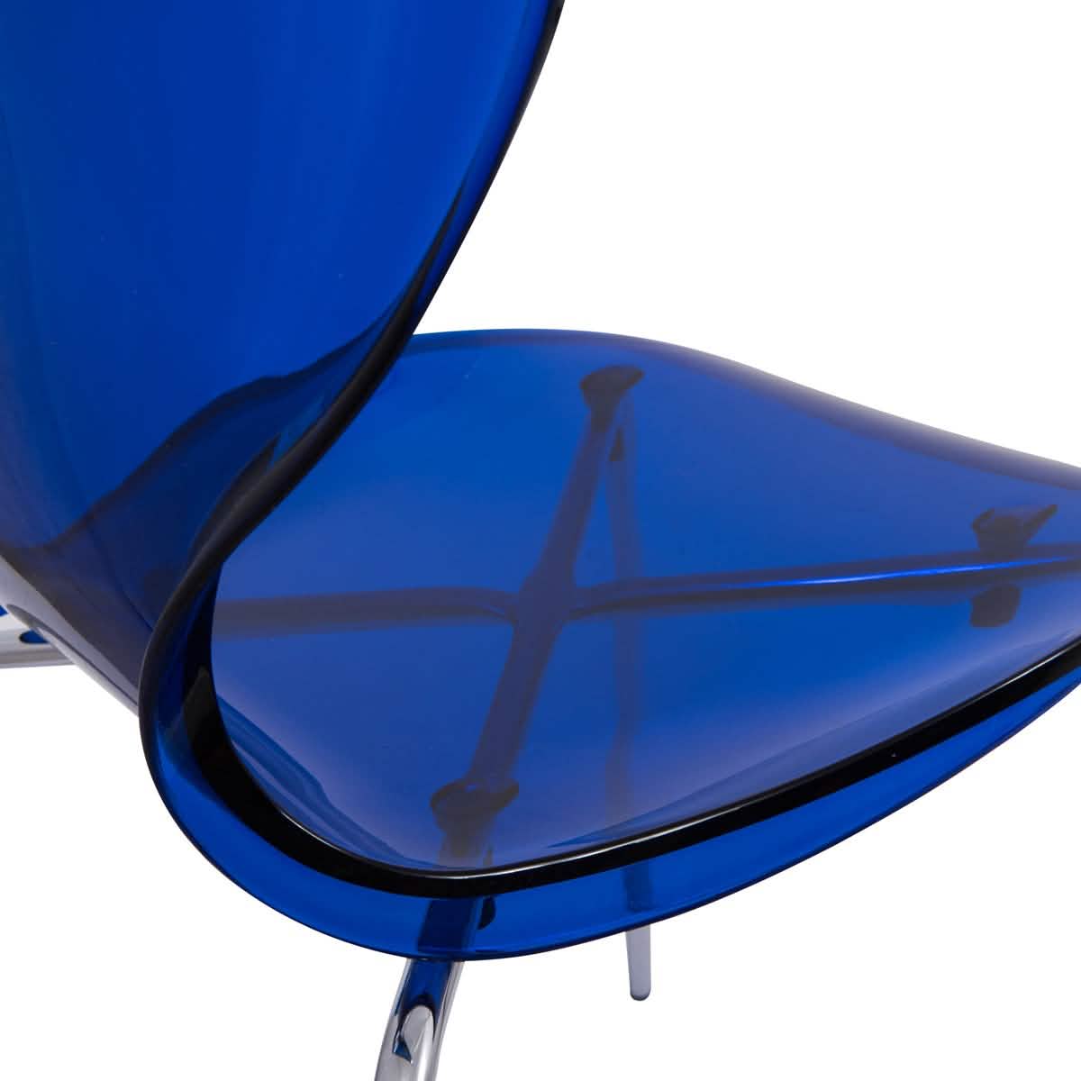 Modern Oyster Transparent Side Chair Set of 2