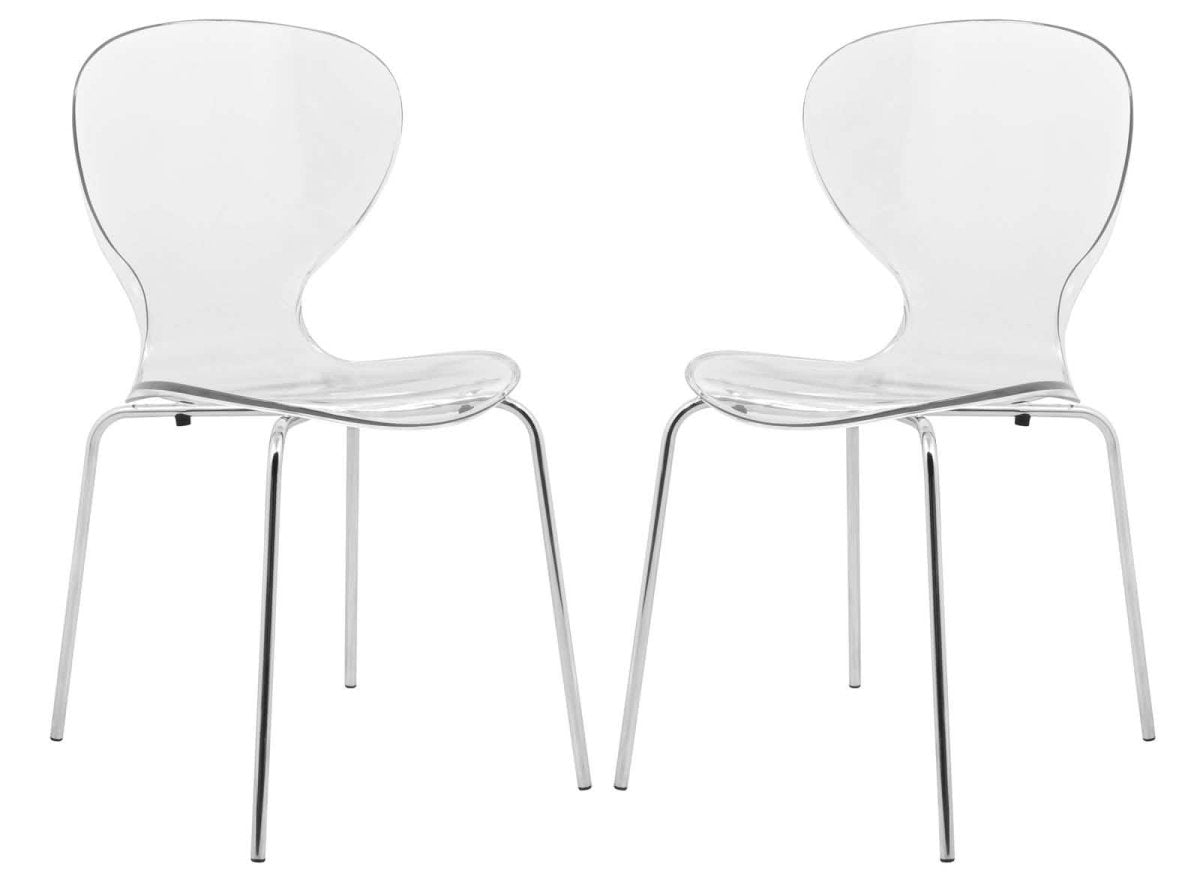 Modern Oyster Transparent Side Chair Set of 2