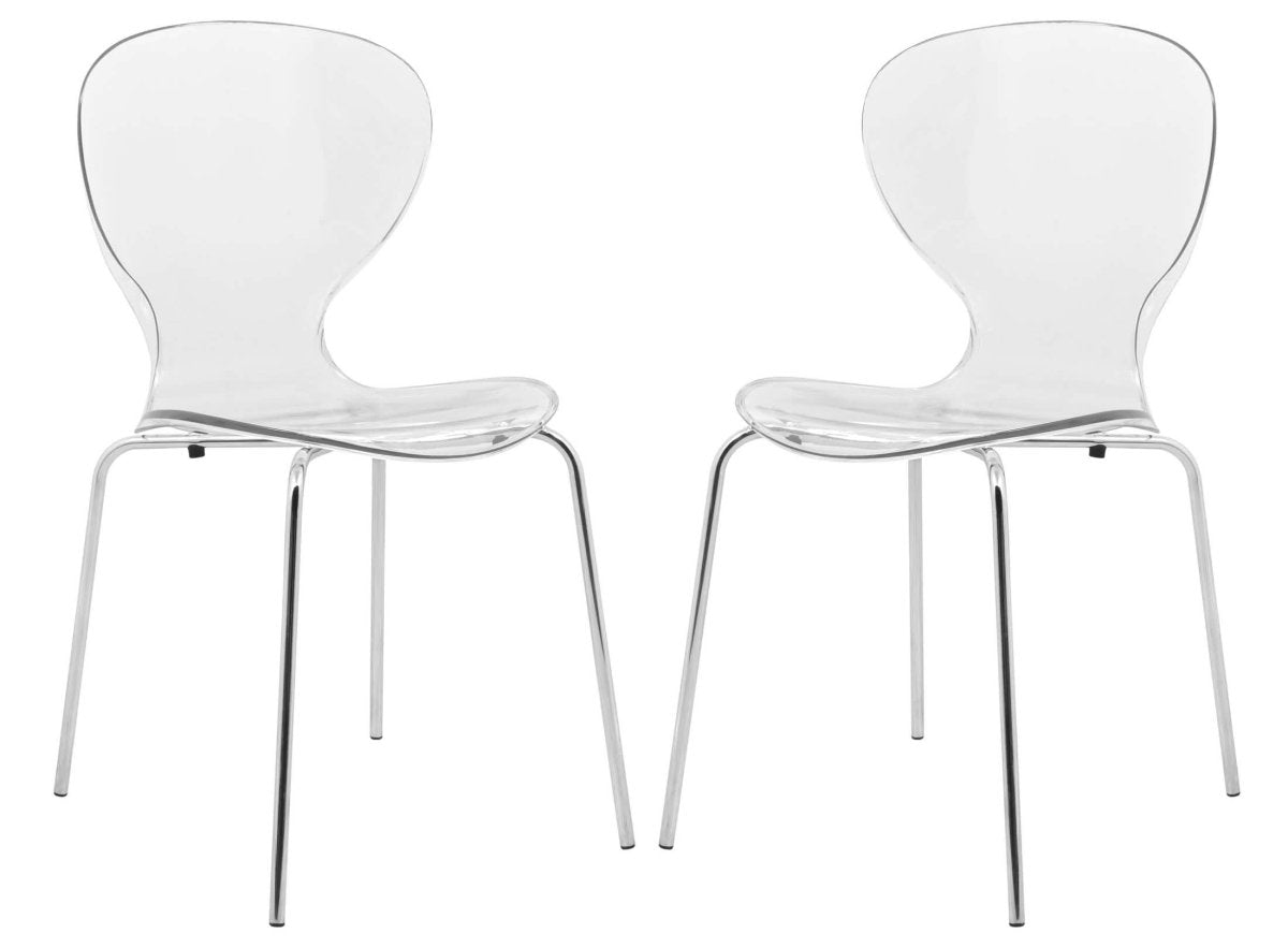 Modern Oyster Transparent Side Chair Set of 2
