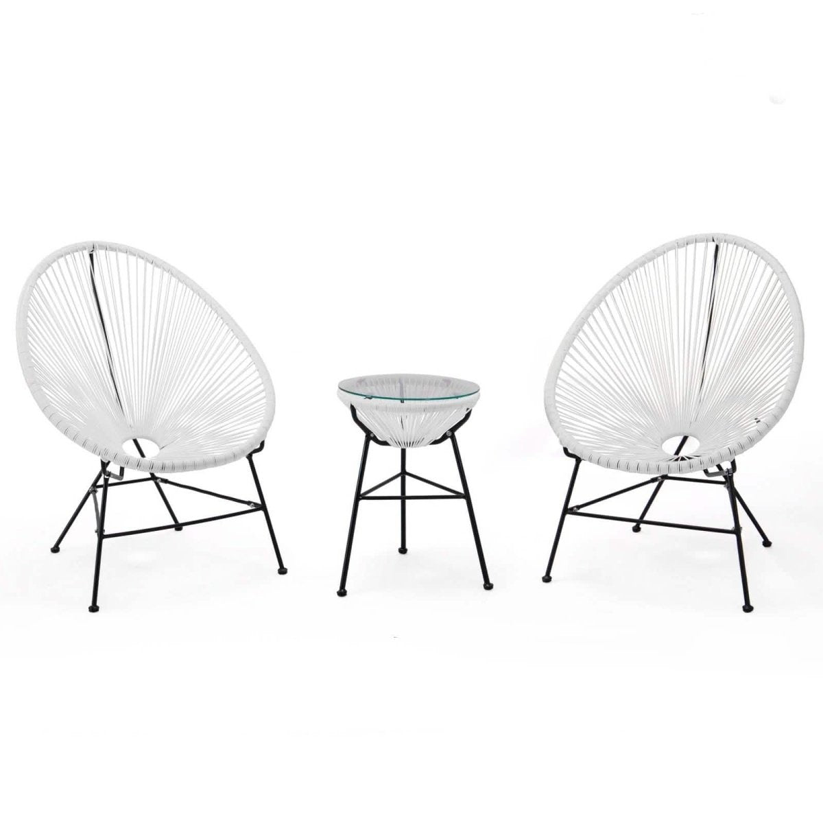 Montara 3 Piece Outdoor Lounge Patio Chairs With Glass Top Table