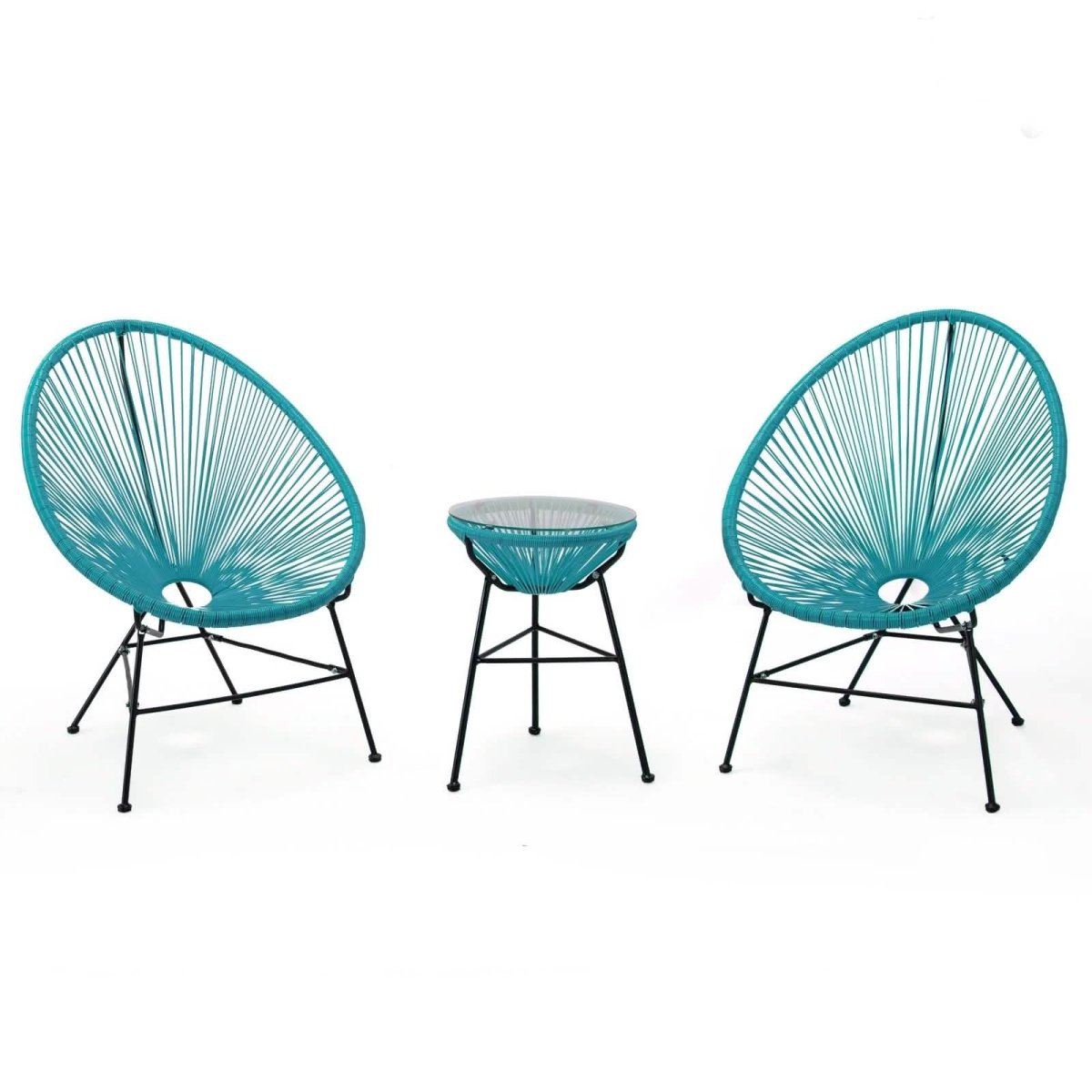 Montara 3 Piece Outdoor Lounge Patio Chairs With Glass Top Table