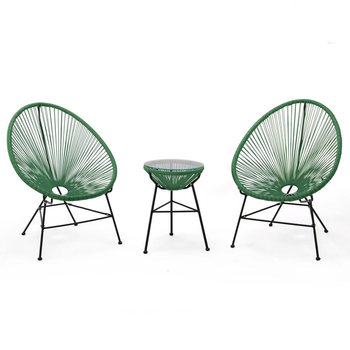 Montara 3 Piece Outdoor Lounge Patio Chairs With Glass Top Table
