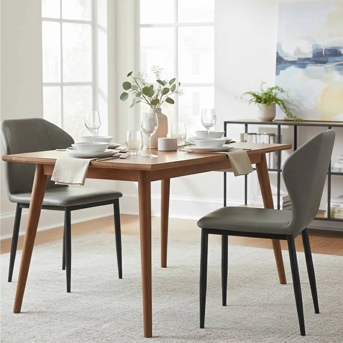 Mosaic Modern Dining Chair Upholstered Fabric Accent Chair with Curved Back