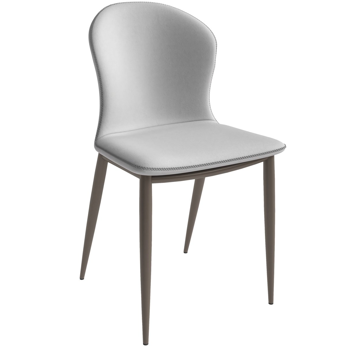 Mosaic Modern Dining Chair Upholstered Leather Vinyl Accent Chair with Curved Back