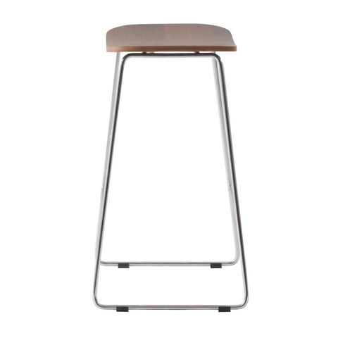 Melrose Modern Wood Counter Stool With Chrome Frame