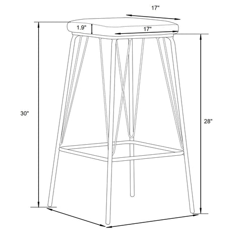 Millard Leather Bar Stool With Metal Frame