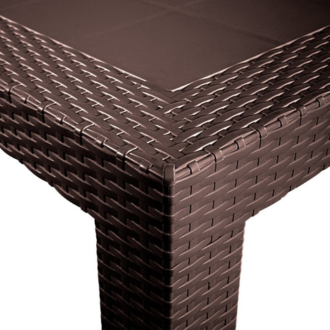 Mace Weave Design Square/Rectangular Dining Table in Polypropylene Plastic