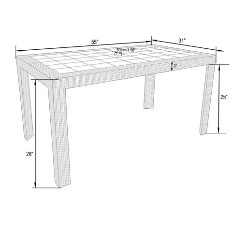 Mace Mid-Century 7-Piece Outdoor Dining Set