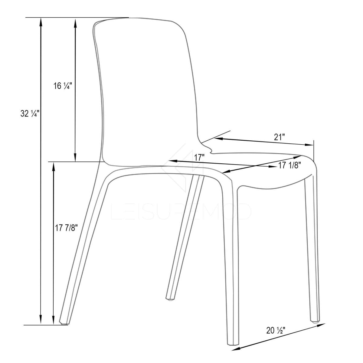 Murray Stackable Dining Side Chair in Plastic