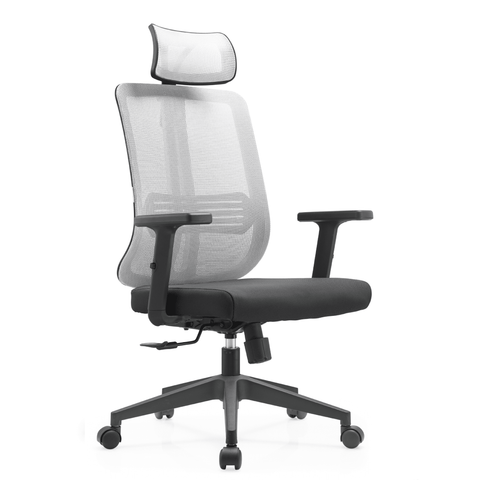 Nift Adjustable Upholstered Office Chair with Foam Filled Seat and Mesh Back and Headrest