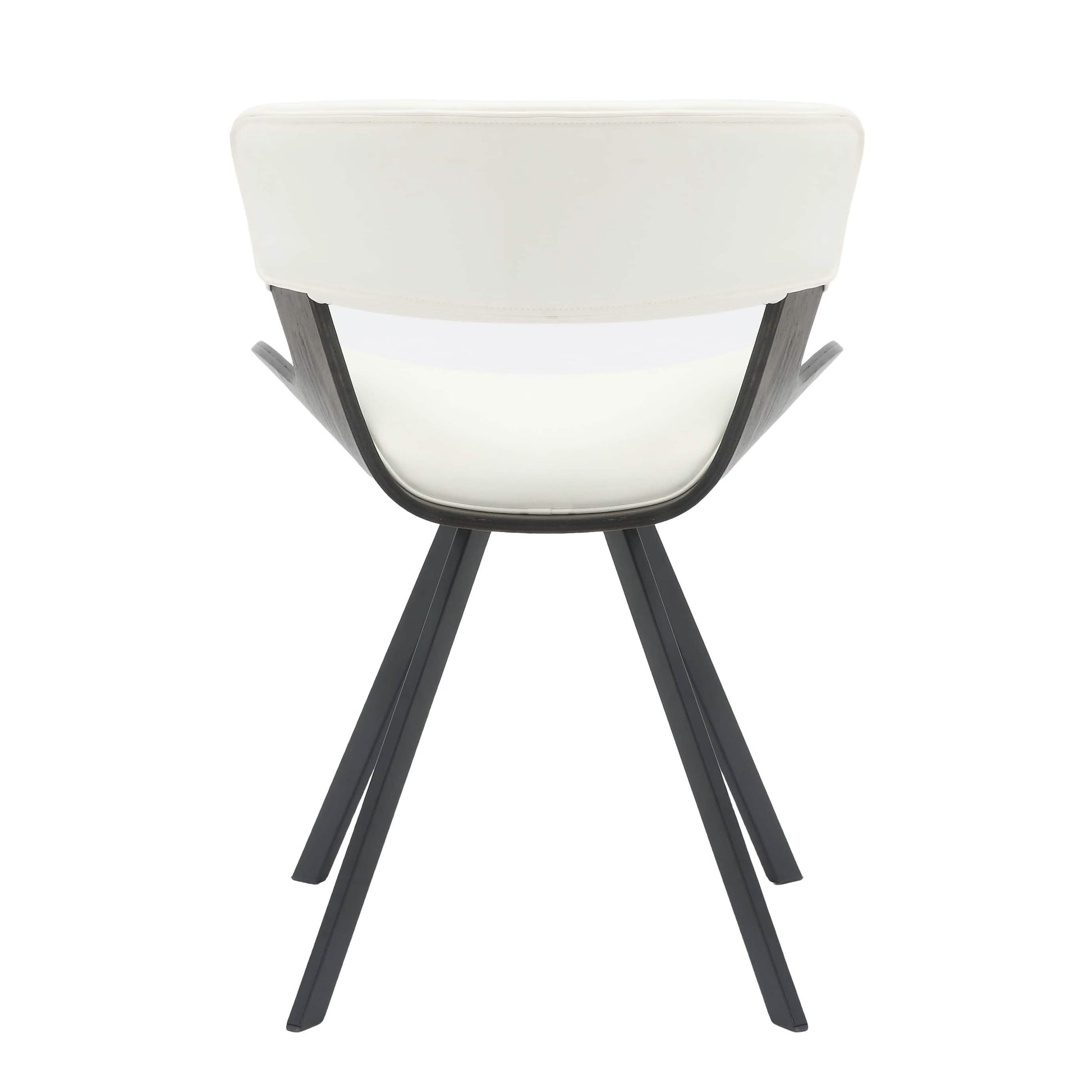 Nymia Modern Upholstered Dining Chair With Saddle Seat Design and Iron Legs