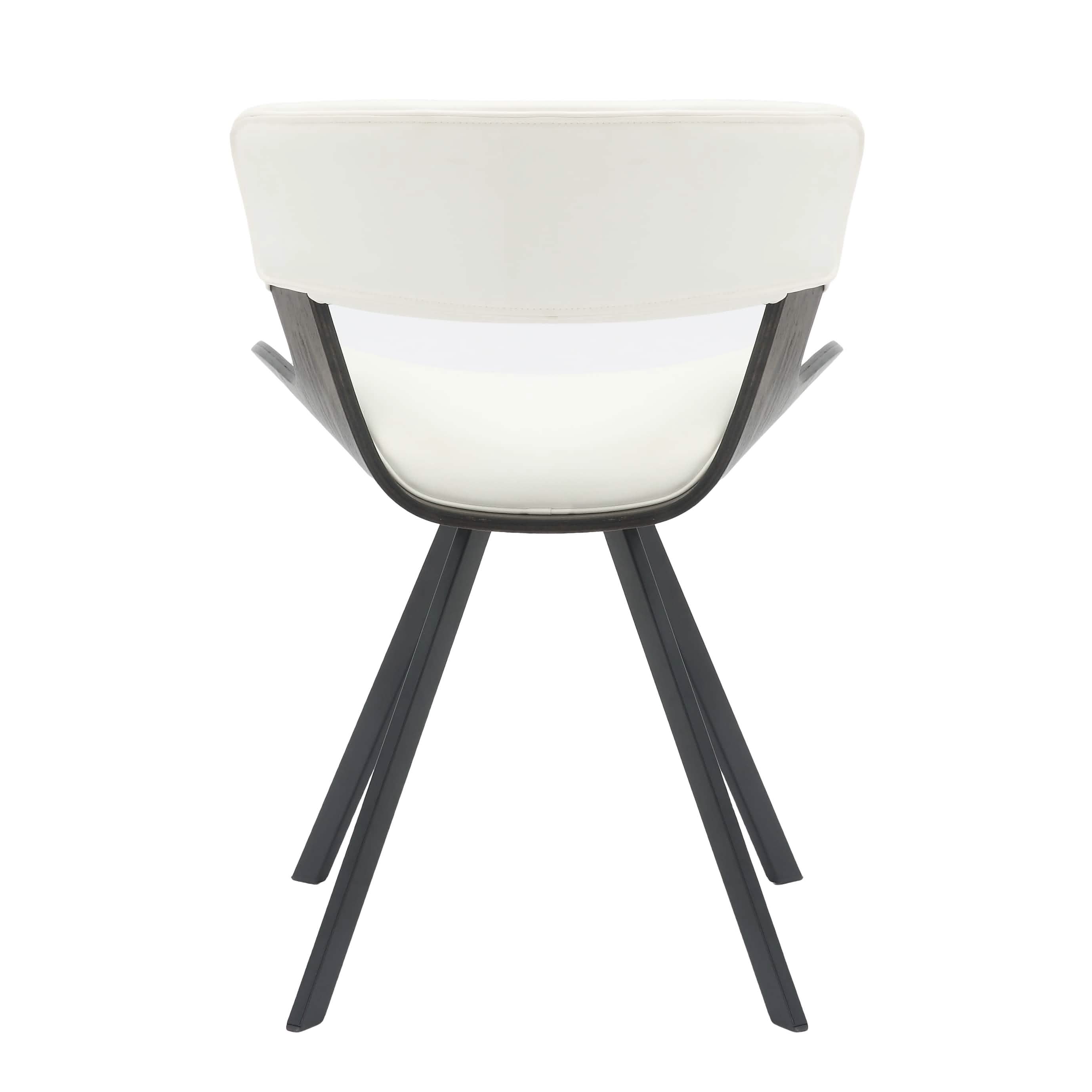 Nymia Modern Upholstered Dining Chair With Saddle Seat Design and Iron Legs