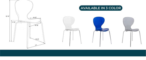 Modern Oyster Transparent Side Chair Set of 2