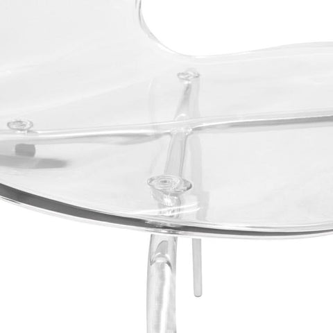 Oyster Modern Stackable Dining Side Chair with Chrome/White/Black Stainless Steel Legs