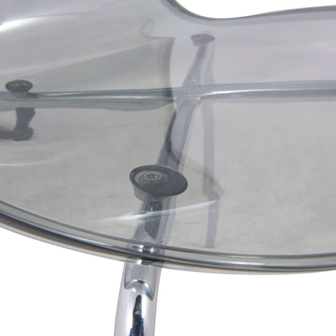 Oyster Modern Stackable Dining Side Chair with Chrome/White/Black Stainless Steel Legs