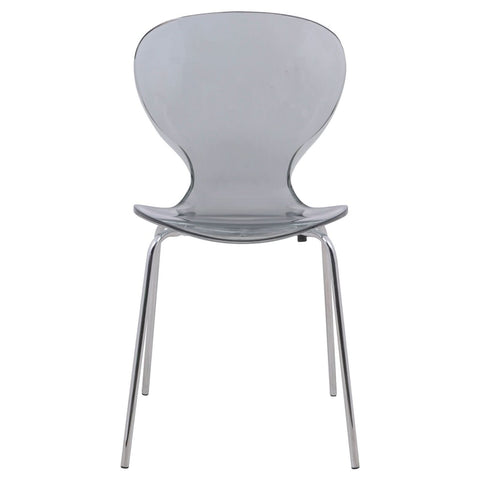 Oyster Modern Stackable Dining Side Chair with Chrome/White/Black Stainless Steel Legs