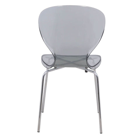 Oyster Modern Stackable Dining Side Chair with Chrome/White/Black Stainless Steel Legs