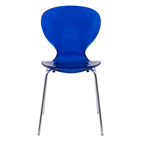Modern Oyster Transparent Side Chair Set of 4
