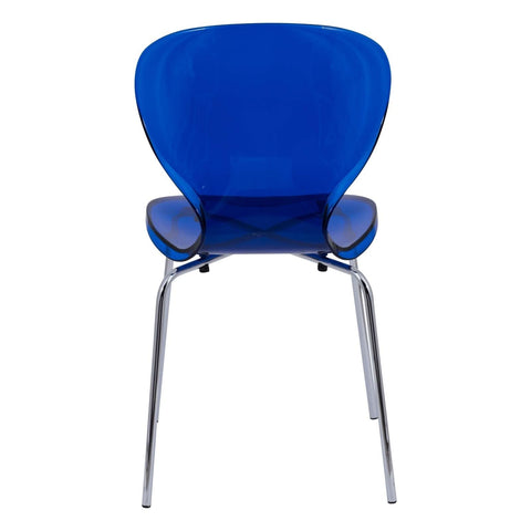 Oyster Modern Stackable Dining Side Chair with Chrome/White/Black Stainless Steel Legs