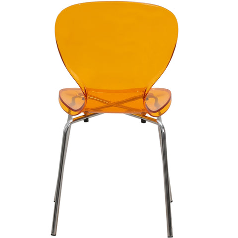 Modern Oyster Transparent Side Chair Set of 2