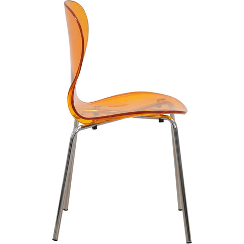 Oyster Modern Stackable Dining Side Chair with Chrome/White/Black Stainless Steel Legs