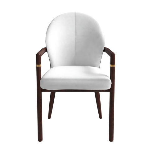 Opaline Dining Chair in Velvet or Leather Upholstery with Rubberwood Frame with Gold Accents