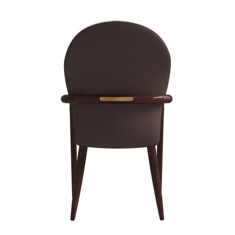 Opaline Dining Chair in Velvet or Leather Upholstery with Rubberwood Frame with Gold Accents
