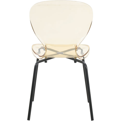 Oyster Modern Stackable Dining Side Chair with Chrome/White/Black Stainless Steel Legs