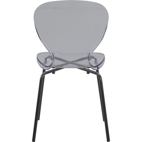 Oyster Modern Stackable Dining Side Chair with Chrome/White/Black Stainless Steel Legs