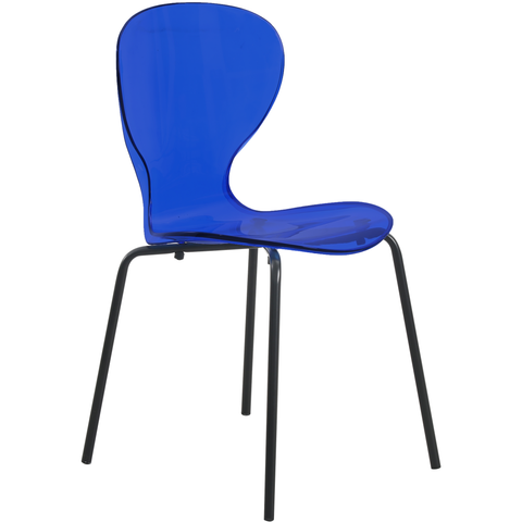 Oyster Modern Stackable Dining Side Chair with Chrome/White/Black Stainless Steel Legs
