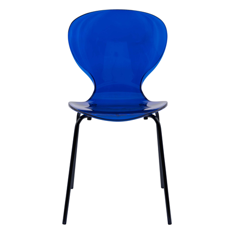 Oyster Modern Stackable Dining Side Chair with Chrome/White/Black Stainless Steel Legs