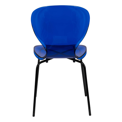 Oyster Modern Stackable Dining Side Chair with Chrome/White/Black Stainless Steel Legs