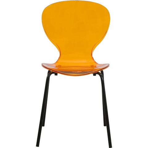 Oyster Modern Stackable Dining Side Chair with Chrome/White/Black Stainless Steel Legs