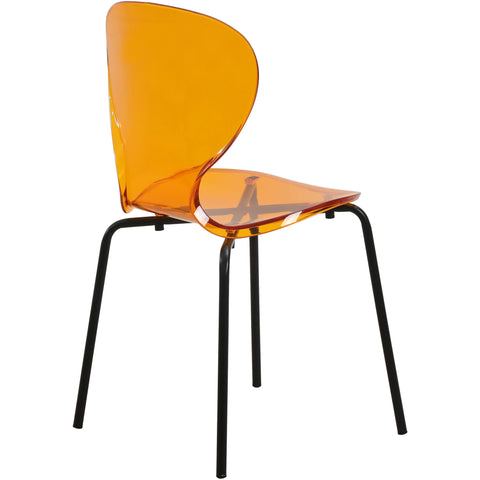 Oyster Modern Stackable Dining Side Chair with Chrome/White/Black Stainless Steel Legs