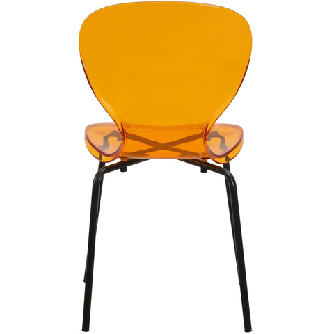 Oyster Modern Stackable Dining Side Chair with Chrome/White/Black Stainless Steel Legs