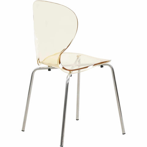Modern Oyster Transparent Side Chair Set of 2