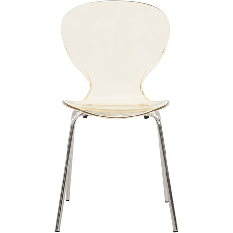 Oyster Modern Stackable Dining Side Chair with Chrome/White/Black Stainless Steel Legs