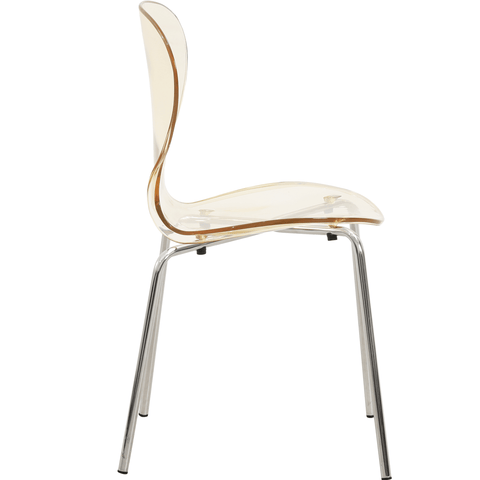 Oyster Modern Stackable Dining Side Chair with Chrome/White/Black Stainless Steel Legs