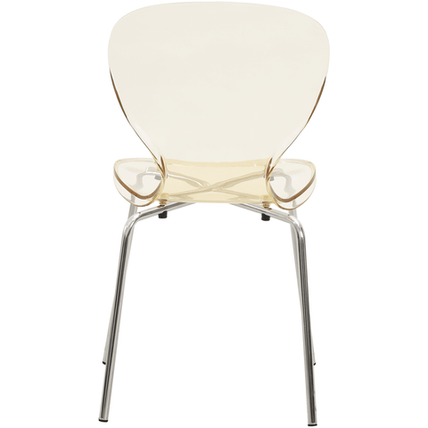 Oyster Modern Stackable Dining Side Chair with Chrome/White/Black Stainless Steel Legs