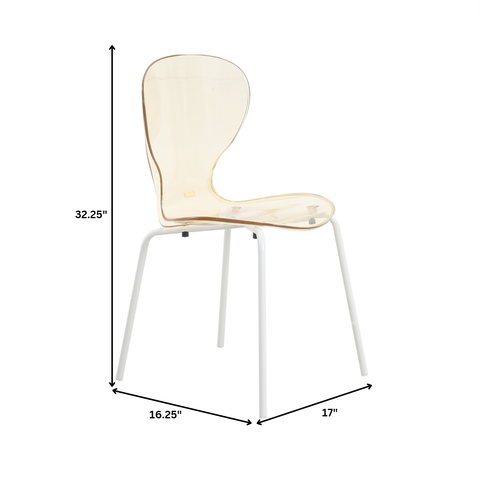 Oyster Modern Stackable Dining Side Chair with Chrome/White/Black Stainless Steel Legs