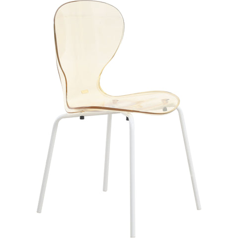 Oyster Modern Stackable Dining Side Chair with Chrome/White/Black Stainless Steel Legs