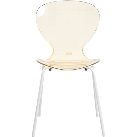 Oyster Modern Stackable Dining Side Chair with Chrome/White/Black Stainless Steel Legs