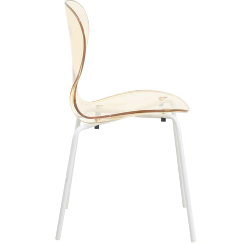 Oyster Modern Stackable Dining Side Chair with Chrome/White/Black Stainless Steel Legs