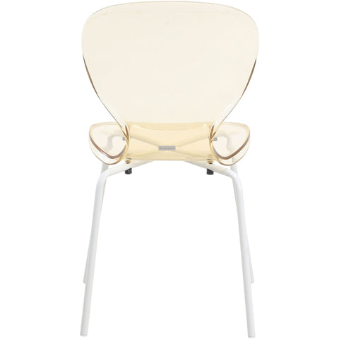 Oyster Modern Stackable Dining Side Chair with Chrome/White/Black Stainless Steel Legs