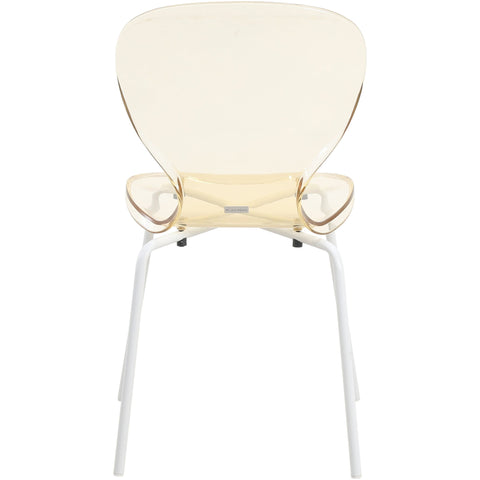 Oyster Modern Transparent Side Chair in White Base Set of 4