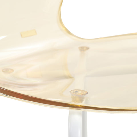 Oyster Modern Transparent Side Chair in White Base Set of 4