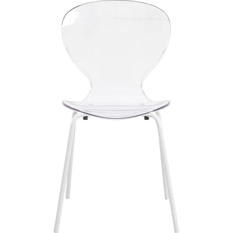 Oyster Modern Transparent Side Chair in White Base Set of 4